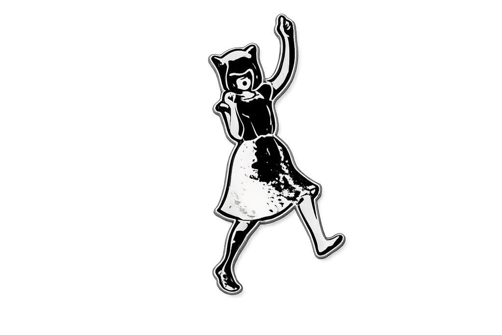 Waving Enamel Pin — front