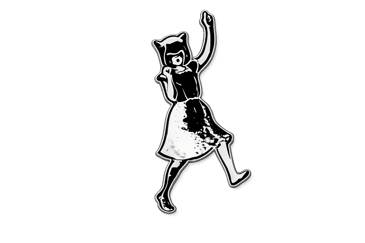 Waving Enamel Pin — front
