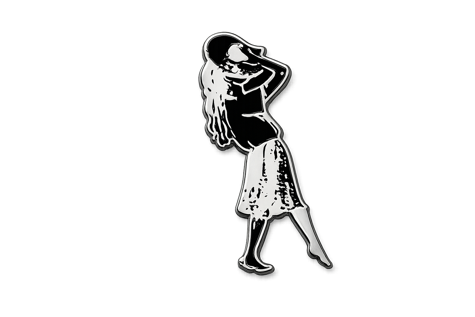 Mask in Hand Enamel Pin — front