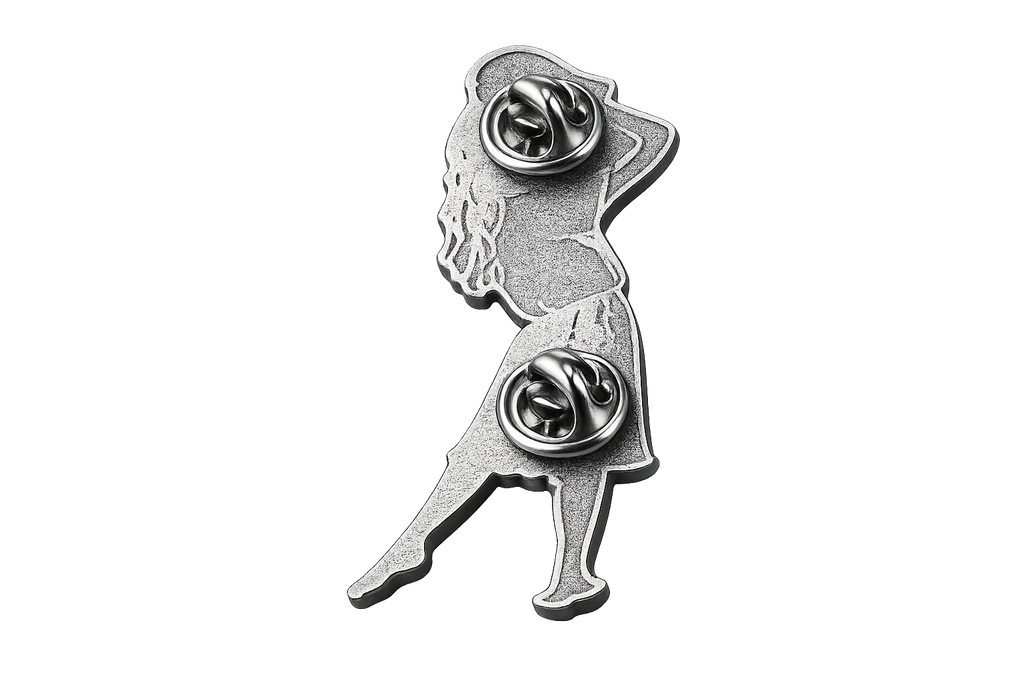 Mask in Hand Enamel Pin — back